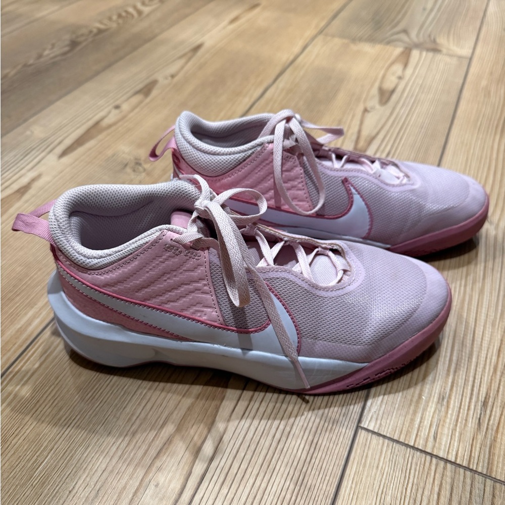 Pink Nike basketball shoes